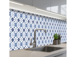 Salpicaderos De Cocina Patrón - Azulejos - Azul 400x60 Cm