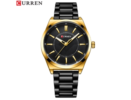 Relojes para Hombre Reloj con Correa para Hombre Relojes de Pulsera de Negocios de Cuarzo Impermeables para Hombre-Concha Dorada Negra LUUCOZK