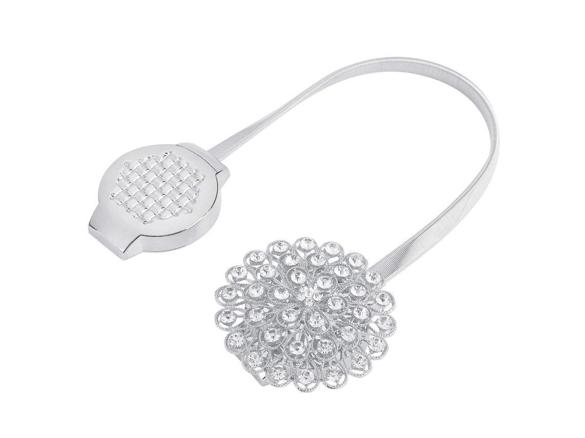 Sujetador Magnético Para Cortinas Con Hebilla Decorativa De Cristal, Ajustable, Holdback Home 2