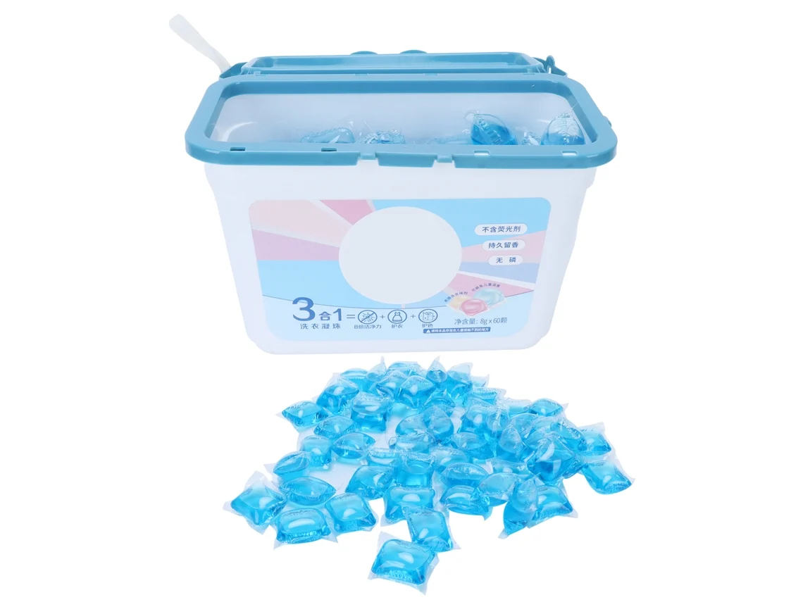 Cápsulas de detergente para ropa azules tamaño viaje 8 g (60 unidades)