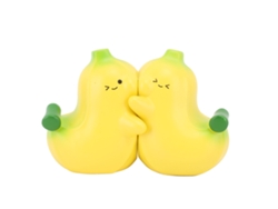 Sujetalibros con forma de plátano abrazando, 2 piezas, resina, diseño de dibujos animados, para escritorio/estación de trabajo.