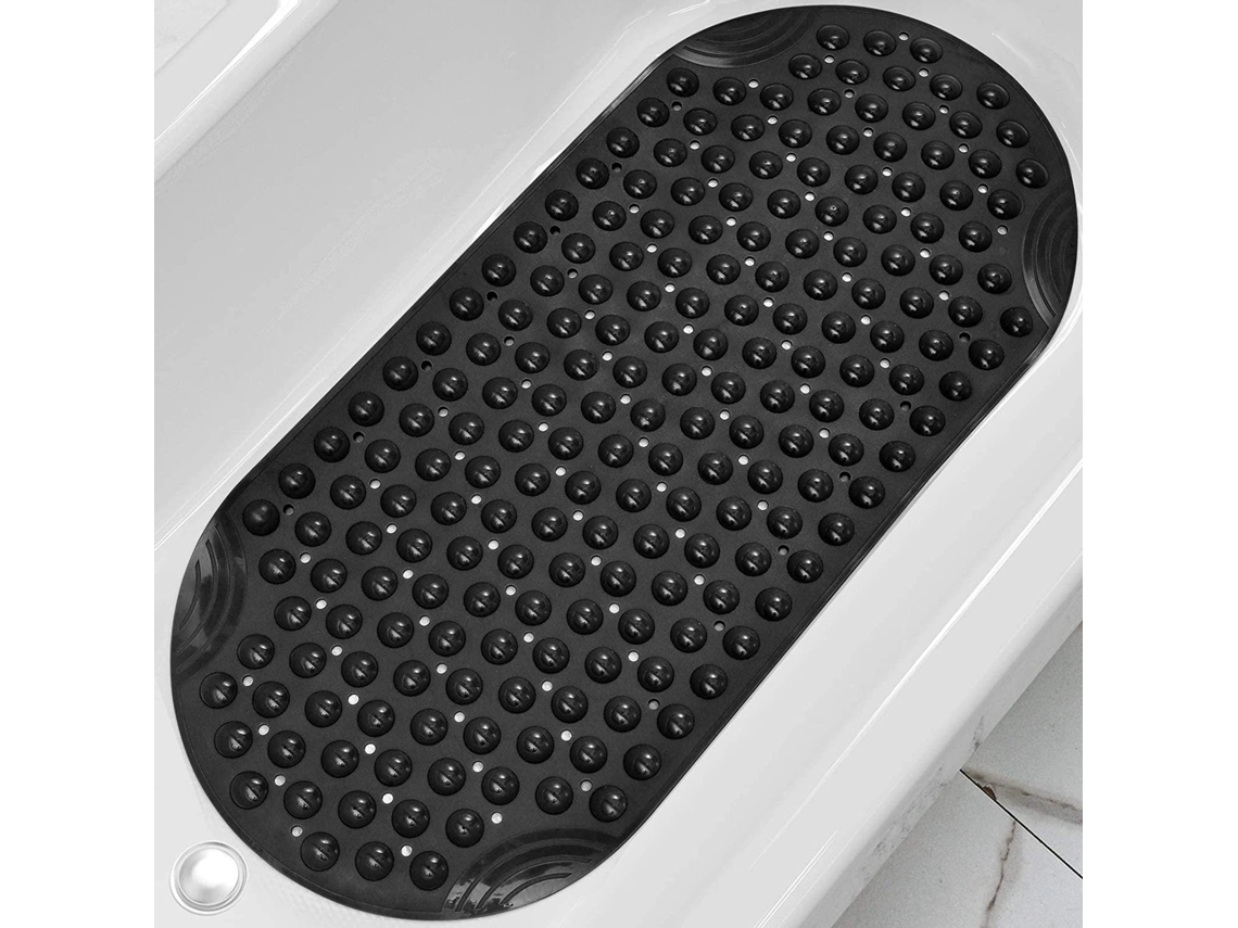 Alfombrilla de baño antideslizante HEXINYIGJLY 88x40cm Negra