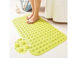 Alfombrilla Antideslizante Para Baño Con Ventosas De Goma Seguras (amarillo-verde, 36 Cm X 71 Cm)