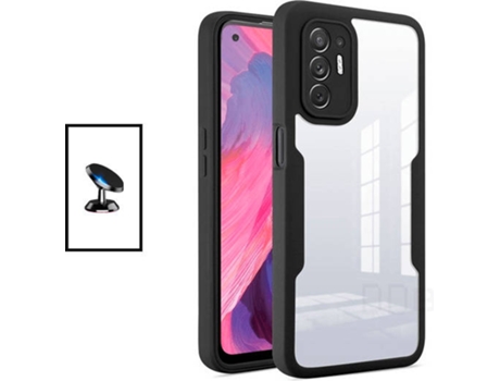Kit Carcasa Anti-Crash 360 Protection + Soporte Magnético de Coche para Oppo Reno5 Z PHONECARE Negro