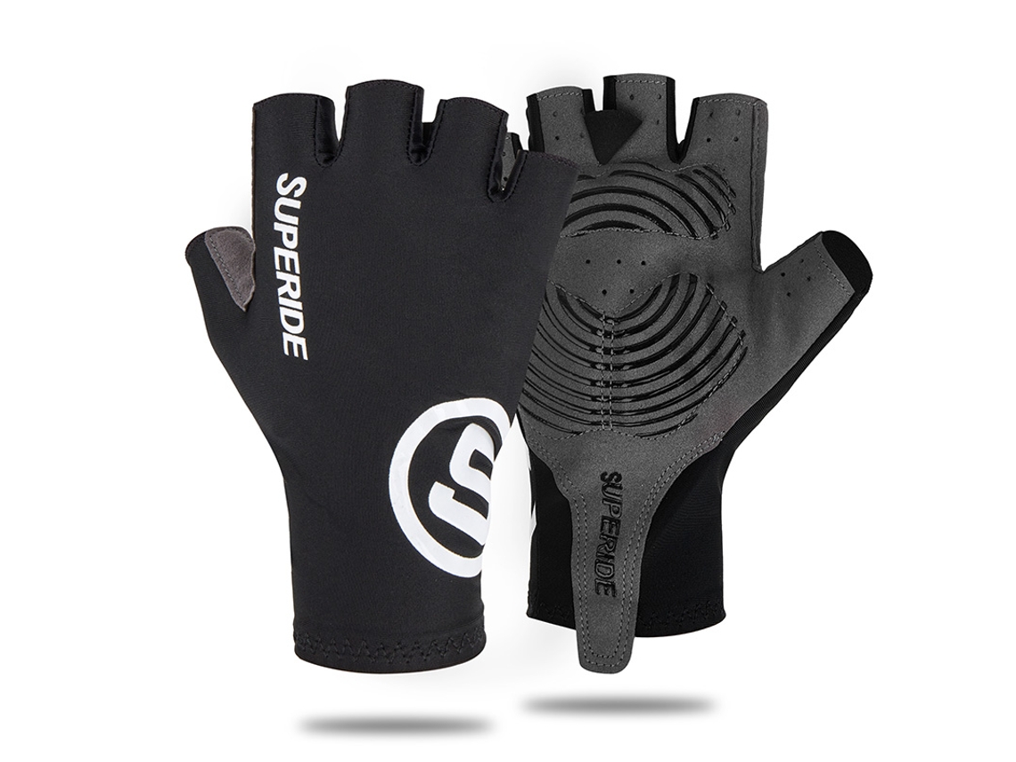 Guantes de ciclismo unisex de talla mediana (negro, S) con acolchado de espuma, transpirables y que absorben la humedad.