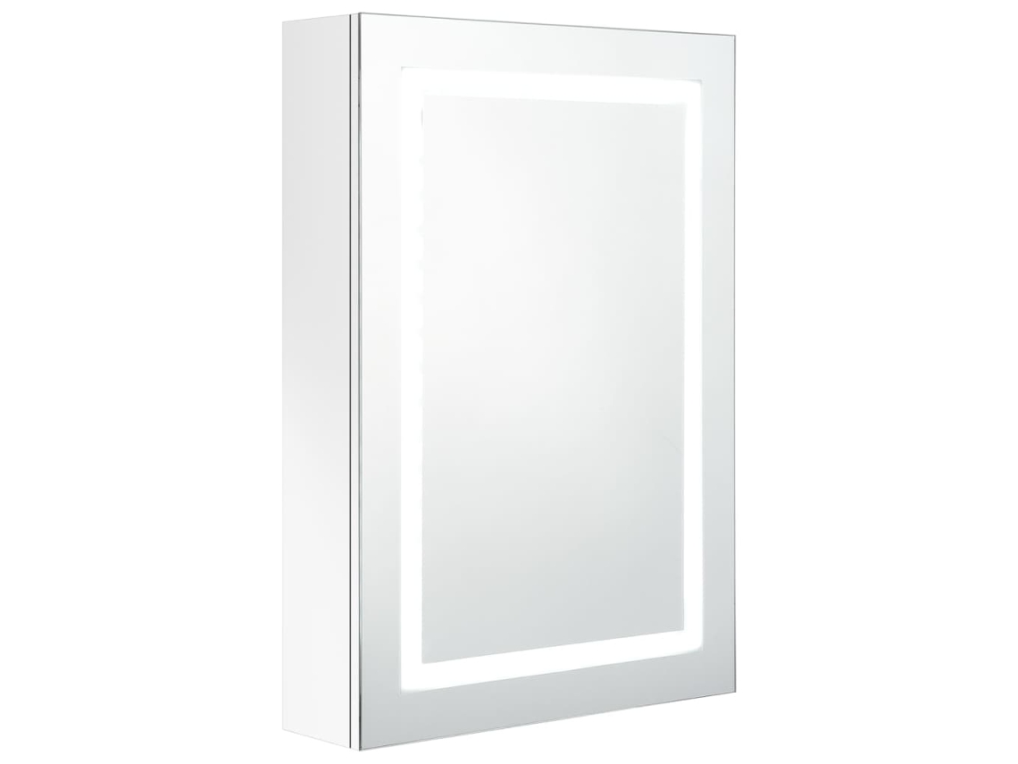 Maison Exclusive - Armario De Baño Con Espejo Led Blanco Brillante 50x13x70 Cm