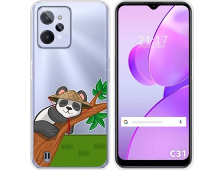Carcasa para Realme C31 TUMUNDOSMARTPHONE Dibujos Transparente Panda Multicolor