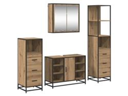 Maison Exclusive - Juego De Muebles De Baño Con Cajón 4 Pcs Roble Artesanal