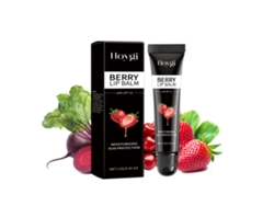 Bálsamo labial frutal con sabor a arándano.