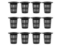 50 macetas hidropónicas con malla, macetas de cultivo, plástico resistente, 7x7x7cm, negras | Sin marca