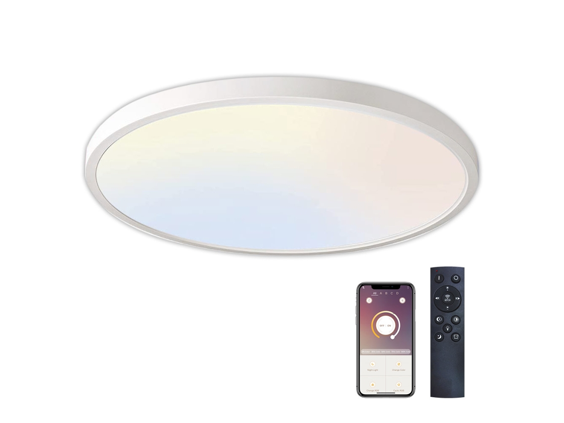 Plafón Led LEDBOX 48W 500mm Cct Bluetooth + Mando Rf Dual Regulable