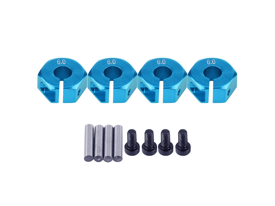 Adaptador de cubo hexagonal universal de 12 mm para coche RC Vayotoy HSP Sakura 1/10 (6 mm, azul)