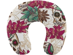 Almohada Viaje Estampado Calavera Espuma Viscoelástica Viscoelástica Fácil Relajación Cómodos