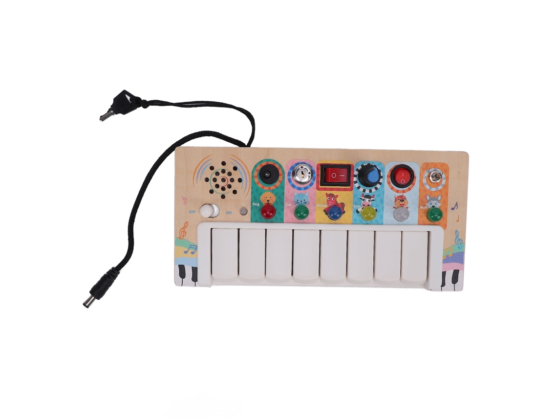 Tablero De Juguete Electrónico De Madera Multifuncional - Piano Para La Primera Infancia