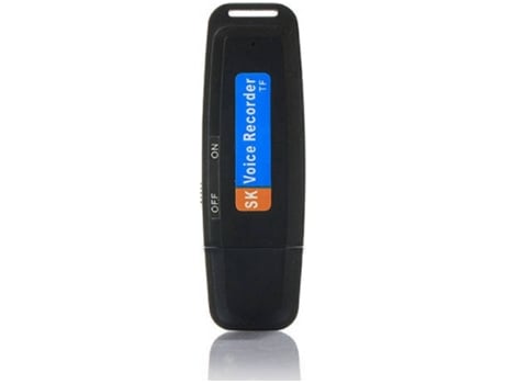 One Key U Disk Grabadora de voz digital Tarjeta de memoria flash USB Grabadora de voz Tfblack