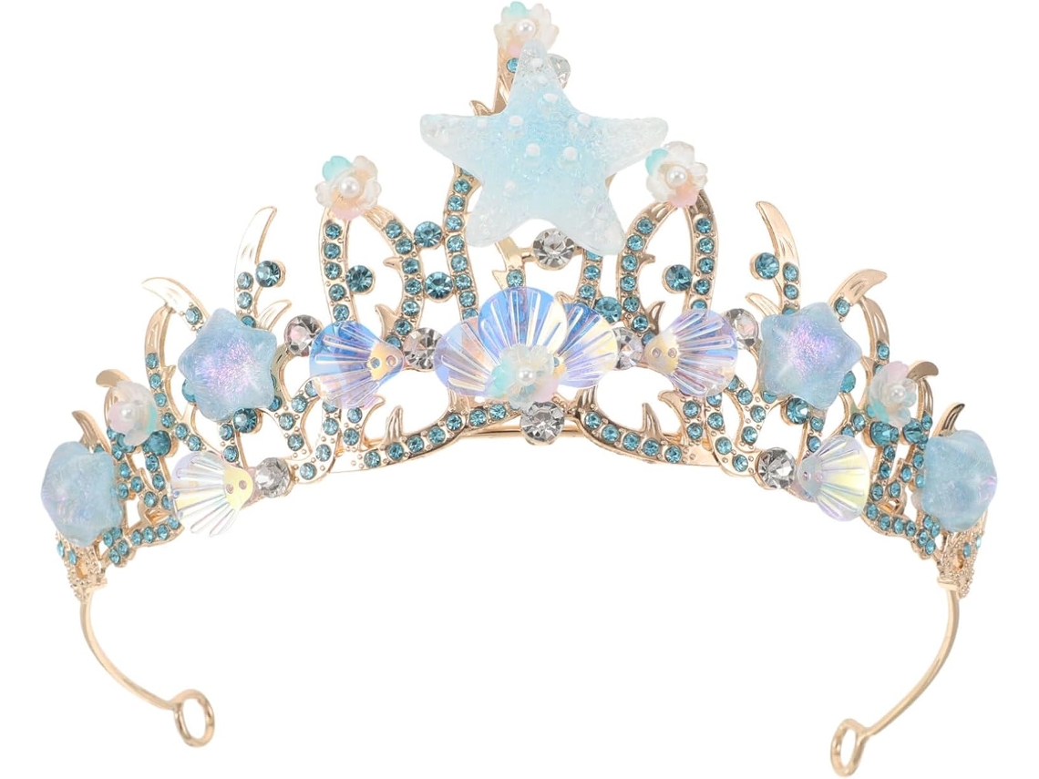 Diadème Orné De Strass Cuelloronne De Mariée Sirène Para Femme Accesorio De Déguisement Décorations...