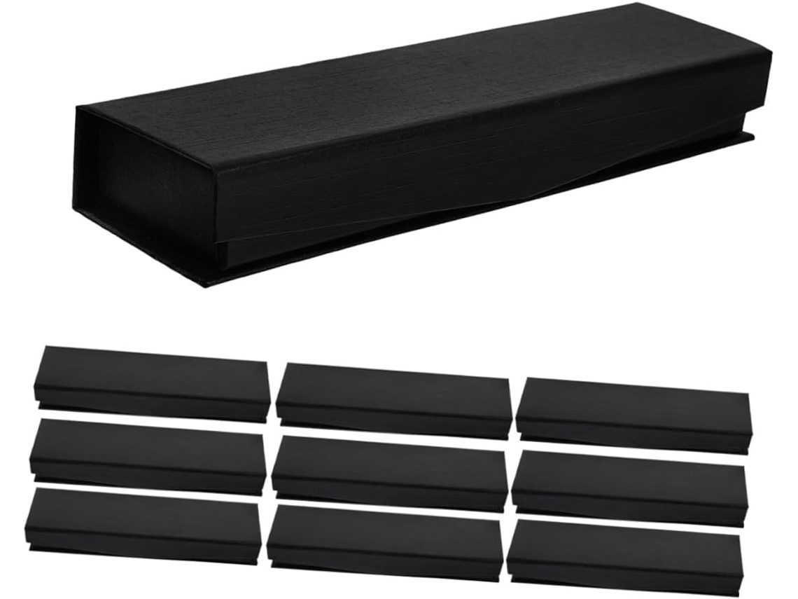 Nuobesty 10 Piezas Caja De Regalo Pluma Estilográfica Estuche Negro Con Tapa Y Elegantes Plumas Estilográficas Compatibles Y