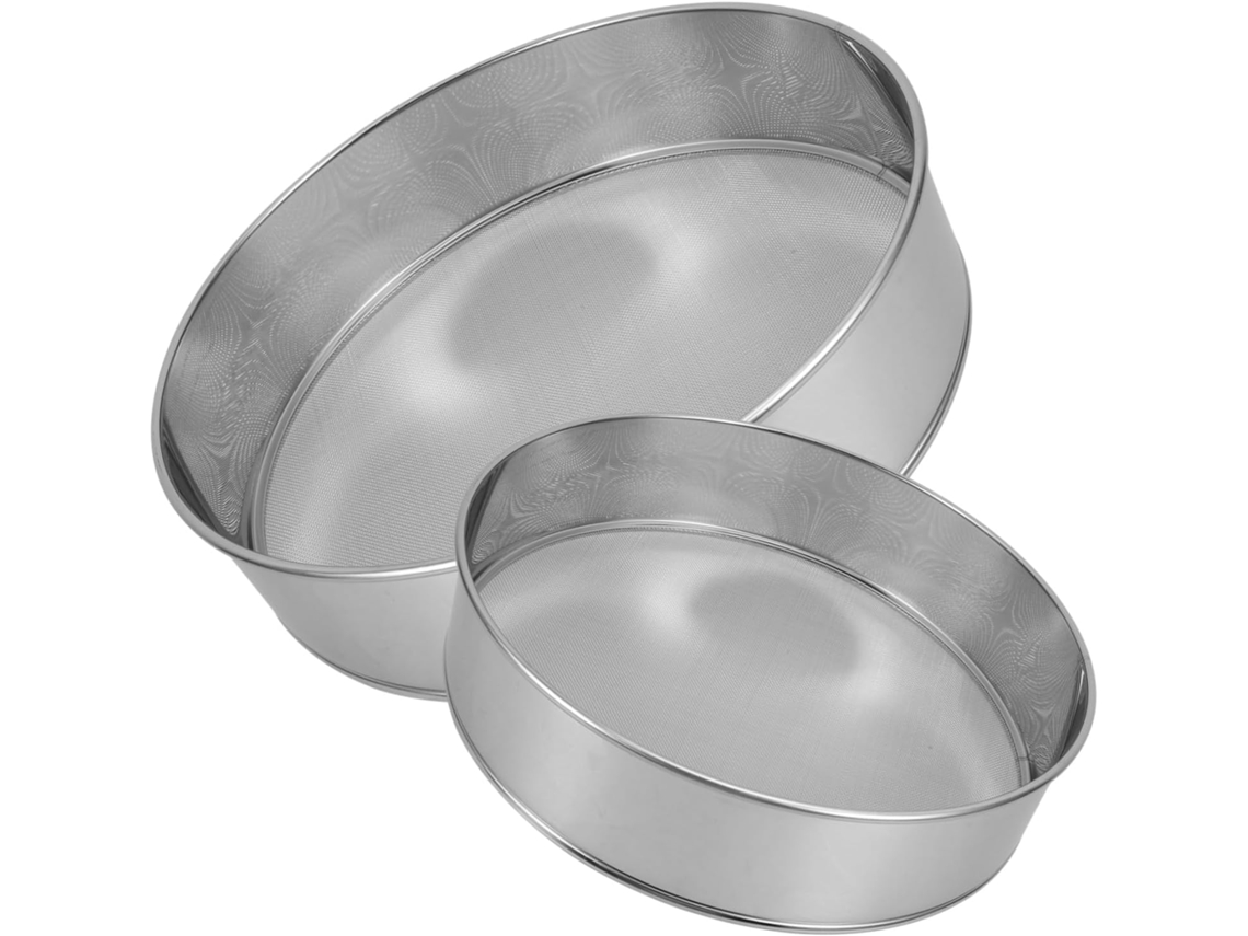 Piezas, 2 Piezas De Tamiz De Harina De Acero Inoxidable De Malla Fina Para Hornear