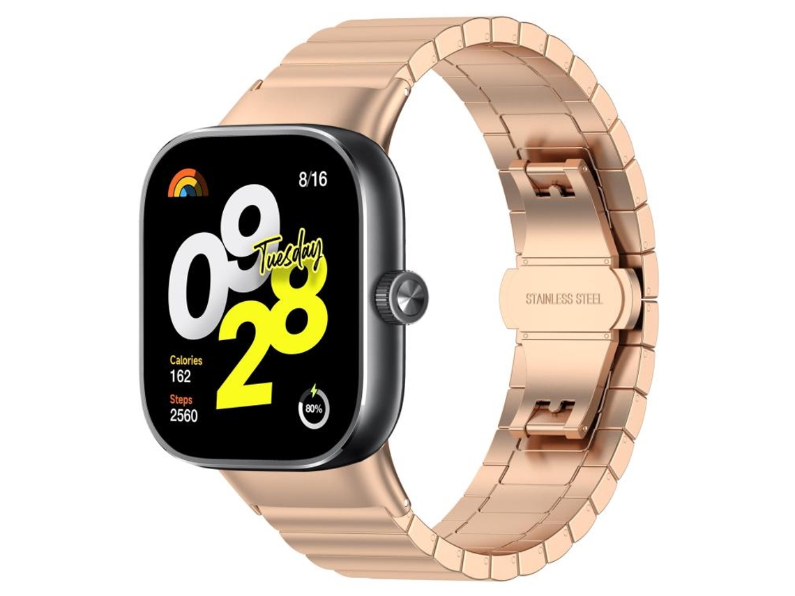 Pulsera para Xiaomi Band 9 Pro / 8 Pro / Redmi Watch 6 / 5 - Acero inoxidable - Textura de bambú con un eslabón