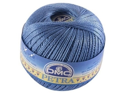 Hilo Dmc Petra, 100% algodón, azul, talla 5