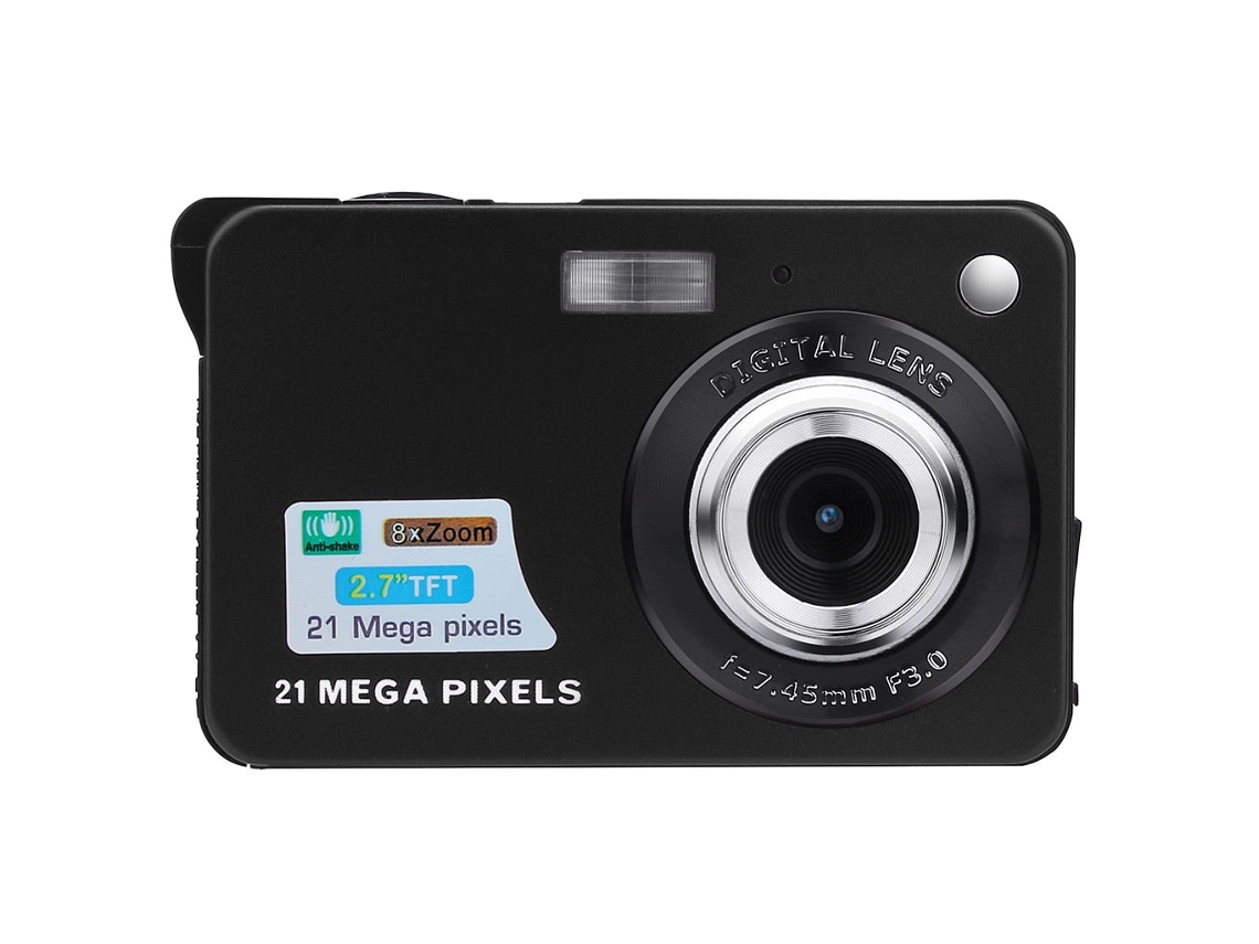 Cámara Digital SLOWMOOSE con Pantalla HD 21Mp con Detección de Rostro Antivibración (Negro)
