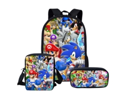 Mochila Mario para estudiantes (tres piezas), ideal para niños, educativa, duradera STELASPLEN