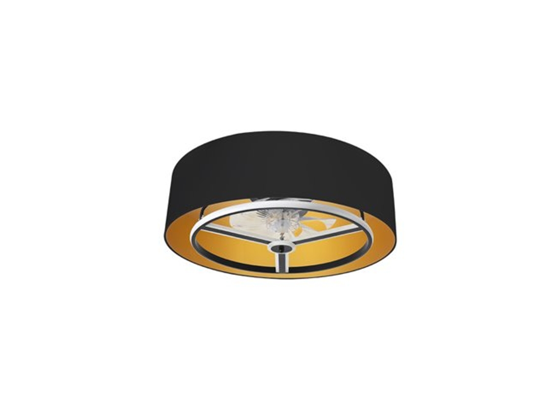 Ventilador Dc Anuska 60w Negro/oro 8 Aspas 6 velocidades 70d 5100lm 3 Colores Remoto,memoria,regulador de intensidad,temporizado FABRILAMP