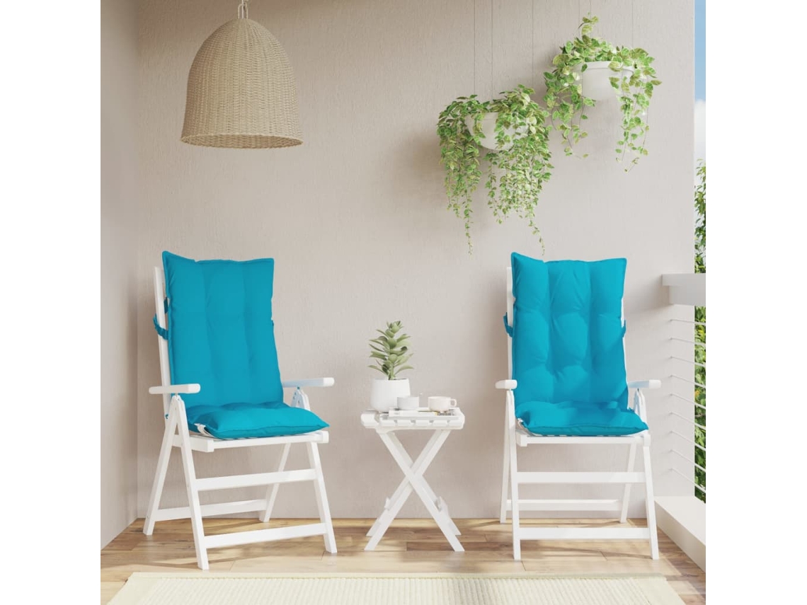 Cojines para silla con respaldo alto, 2 unidades, tela Oxford turquesa, Dkd Home Decor