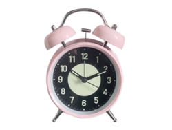 Despertador analógico Baok silencioso y luminoso, pequeño, con cargador USB, ideal para viajes, niños y estudiantes - Rosa