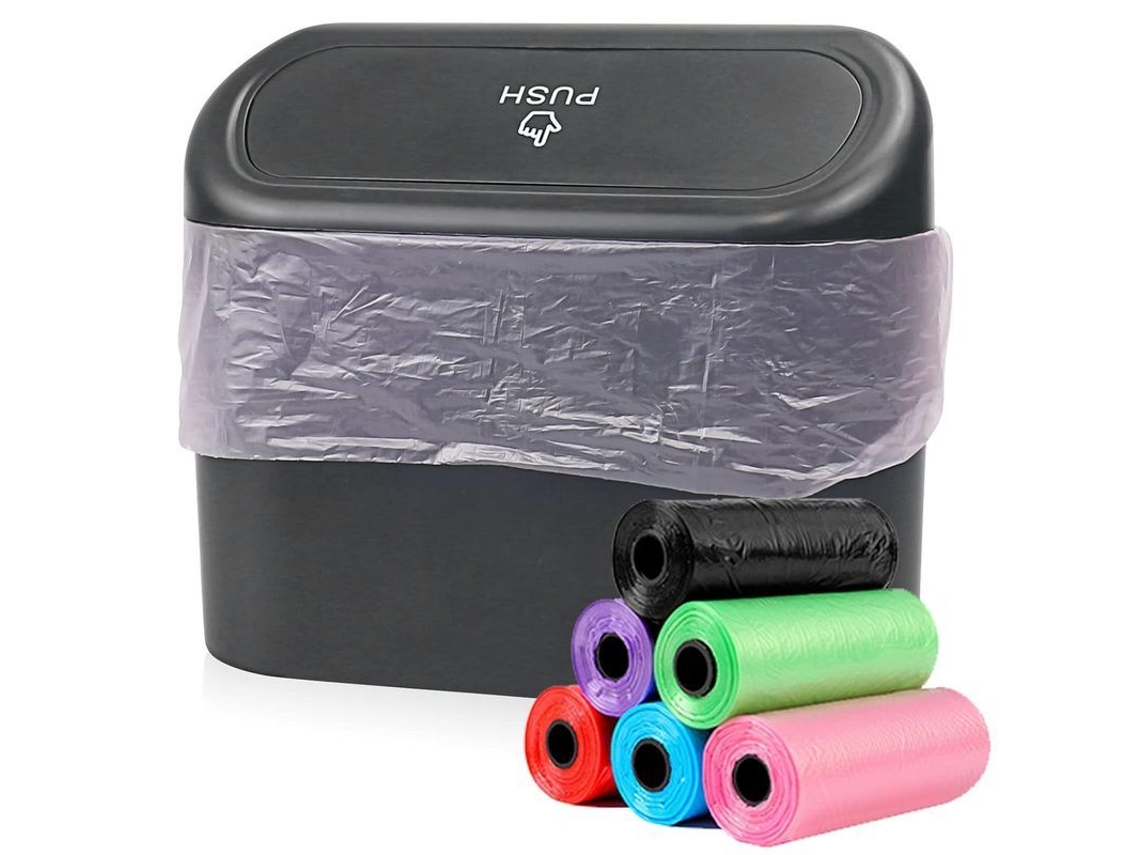 Papelera Multiusos Impermeable De Abs Con 90 Bolsas - Organizador Para Coche, Hogar Y Oficina.