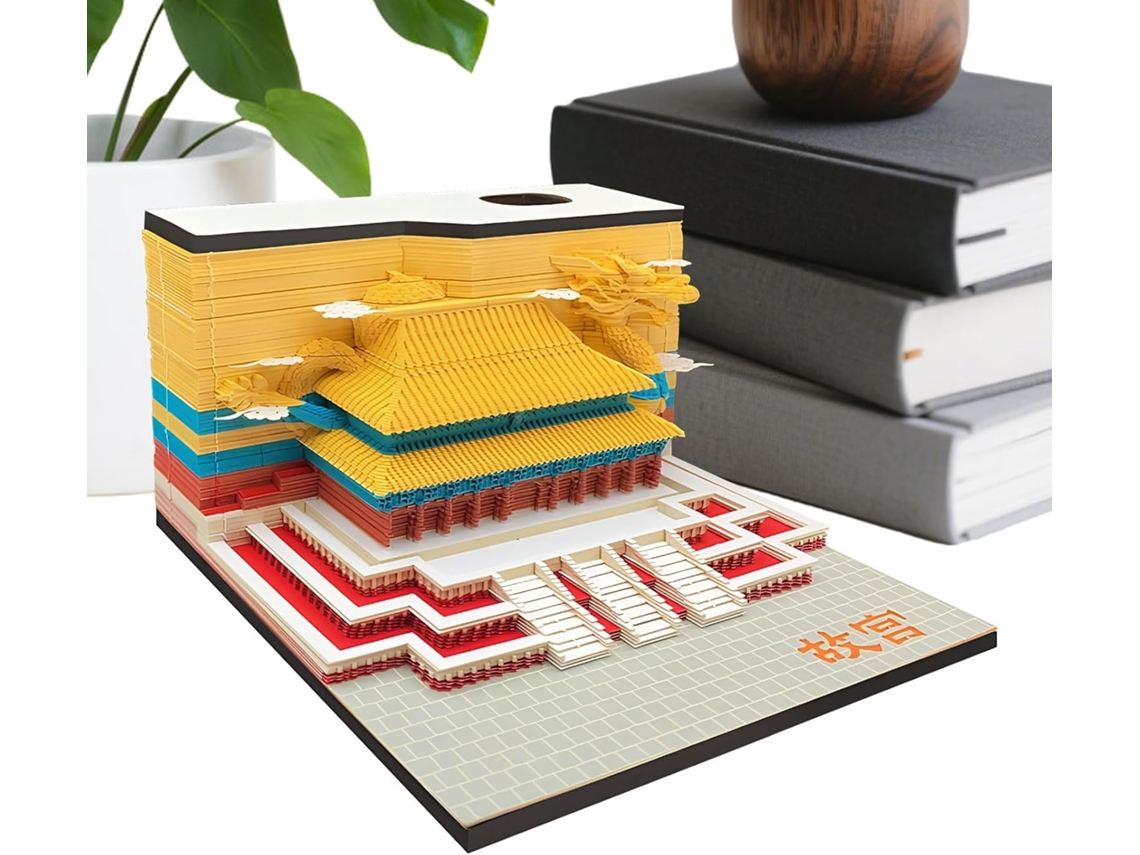 Calendario Artístico - Bloc De Notas 3d De La Ciudad Prohibida Para Una Elegante Decoración De Oficina