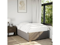 Estructura De Cama Sin Colchón Tela Gris Taupe 120x190 Cm