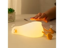 Luz Noturna Patinho, Luminária Noturna Led De Silicone Para Bebês Com Suporte Integrado Para Celular
