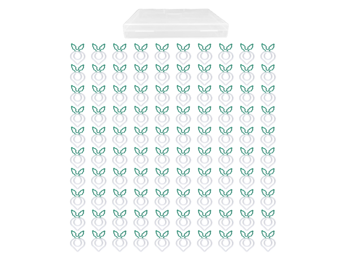 100 Clips De Papel Metálicos Ligeros Y Bonitos Para La Oficina Y El Hogar Con Caja De Almacenamiento.