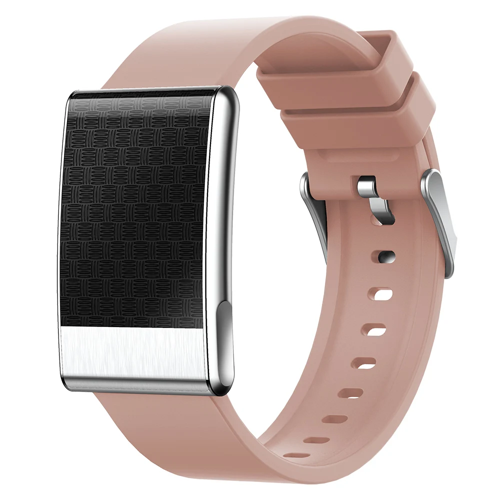 Pulseira inteligente MDUG sem tela, monitoramento de temperatura, ultrafina (rosa silicone)