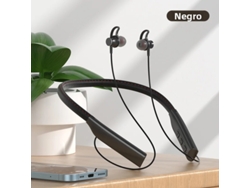 Auriculares Inalámbricos Bluetooth (negros) Con Micrófono Y Banda Magnética Para El Cuello