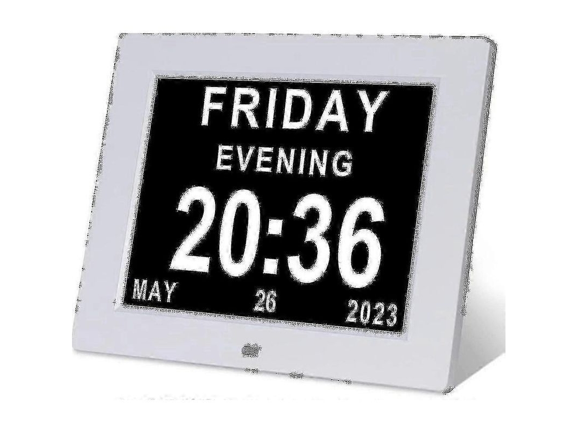 Reloj Digital Grande Con Calendario Para Personas Mayores Con Demencia De Alzheimer Y Función De Reproducción De Vídeo.