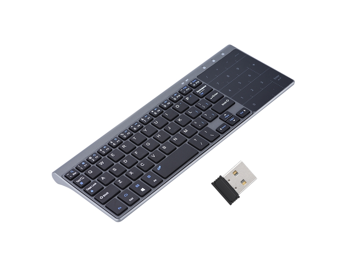 Teclado Sem Fio Mini Portátil 2.4ghz Com Touchpad Para Pc Notebook Tv Box Slim