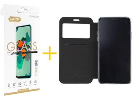 Kit Carcasa y Protector 1 X iPhone 11 Pro Skyhe Gandy Flip Cover Negro