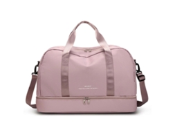Bolsa de viaje Hengrongshen con compartimento para zapatos, capacidad deportiva, separación entre mojado y seco, color rosa