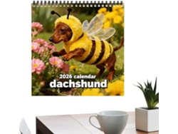 Calendario De Pared 2026 12 Colgante Con Diseño De Perro Salchicha Con Animales Para Estudiantes, Profesores