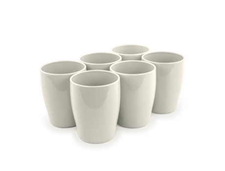 PLASTIC FORTE Lote De 6 Jarrones De Agua Stilo Reutilizables De 375 Ml. Fiestas ideales. Beige