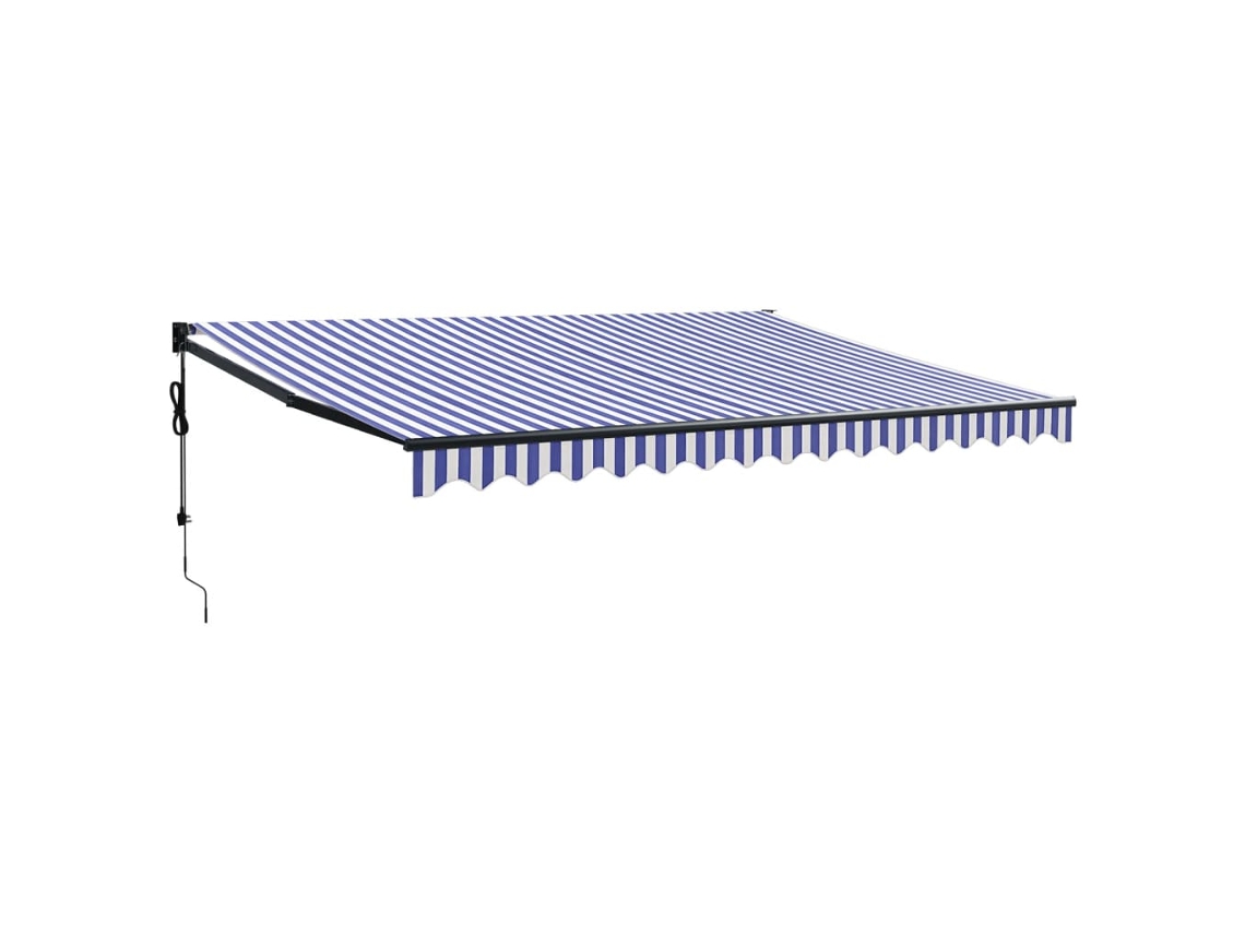 Maison Exclusive - Toldo Retráctil Automático Azul Y Blanco 4,5x3 M