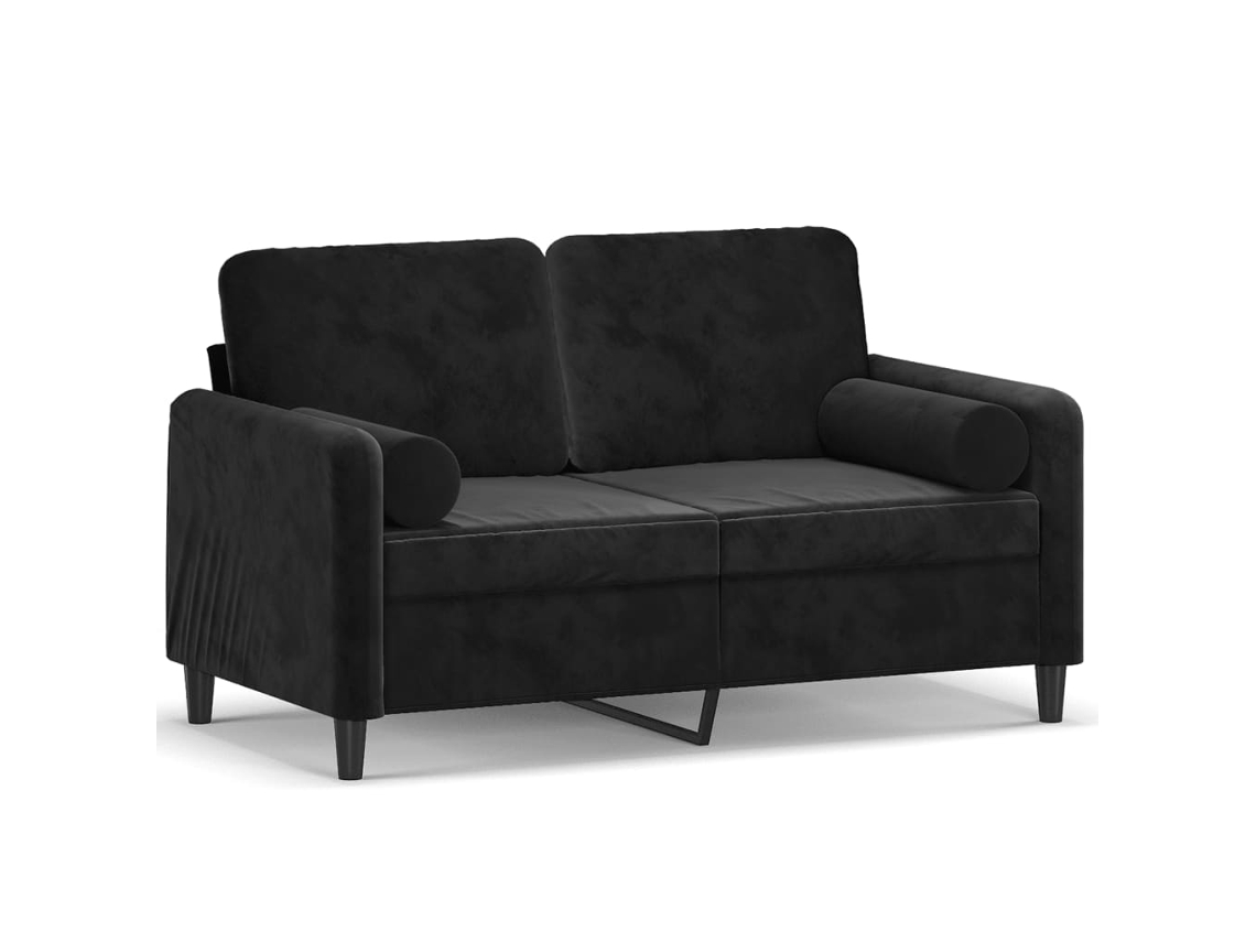 Maison Exclusive - Sofá De 2 Plazas Con Cojines Terciopelo Negro 120 Cm