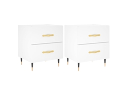 Maison Exclusive - Mesitas De Noche 2 Uds Madera Ingeniería Blanco 40x35x47,5 Cm