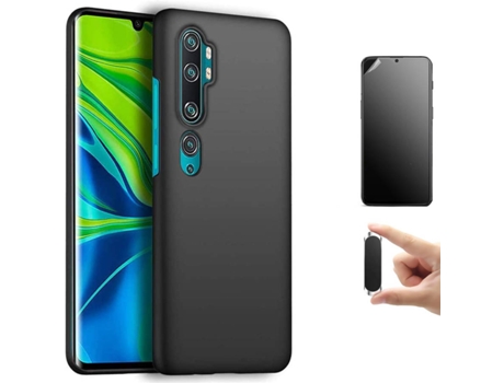 Kit Carcasa, Protector y Soporte Xiaomi Mi Note 10 Pro Ultimatte Turtleshell Negro