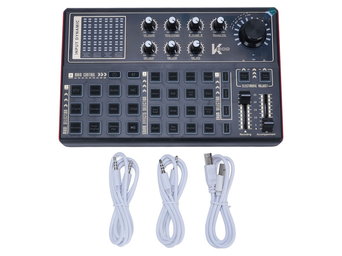 Placa De Som Para Computador Com Efeitos Dj, Voz Alterada E Luzes Led Para Stream, Games E Gravação