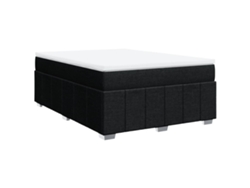Maison Exclusive - Cama Box Spring Con Colchón Tela Negro 160x200 Cm
