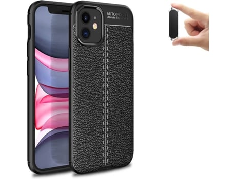 Carcasa + Soporte iPhone 12 Mini Rugged Leather Negro