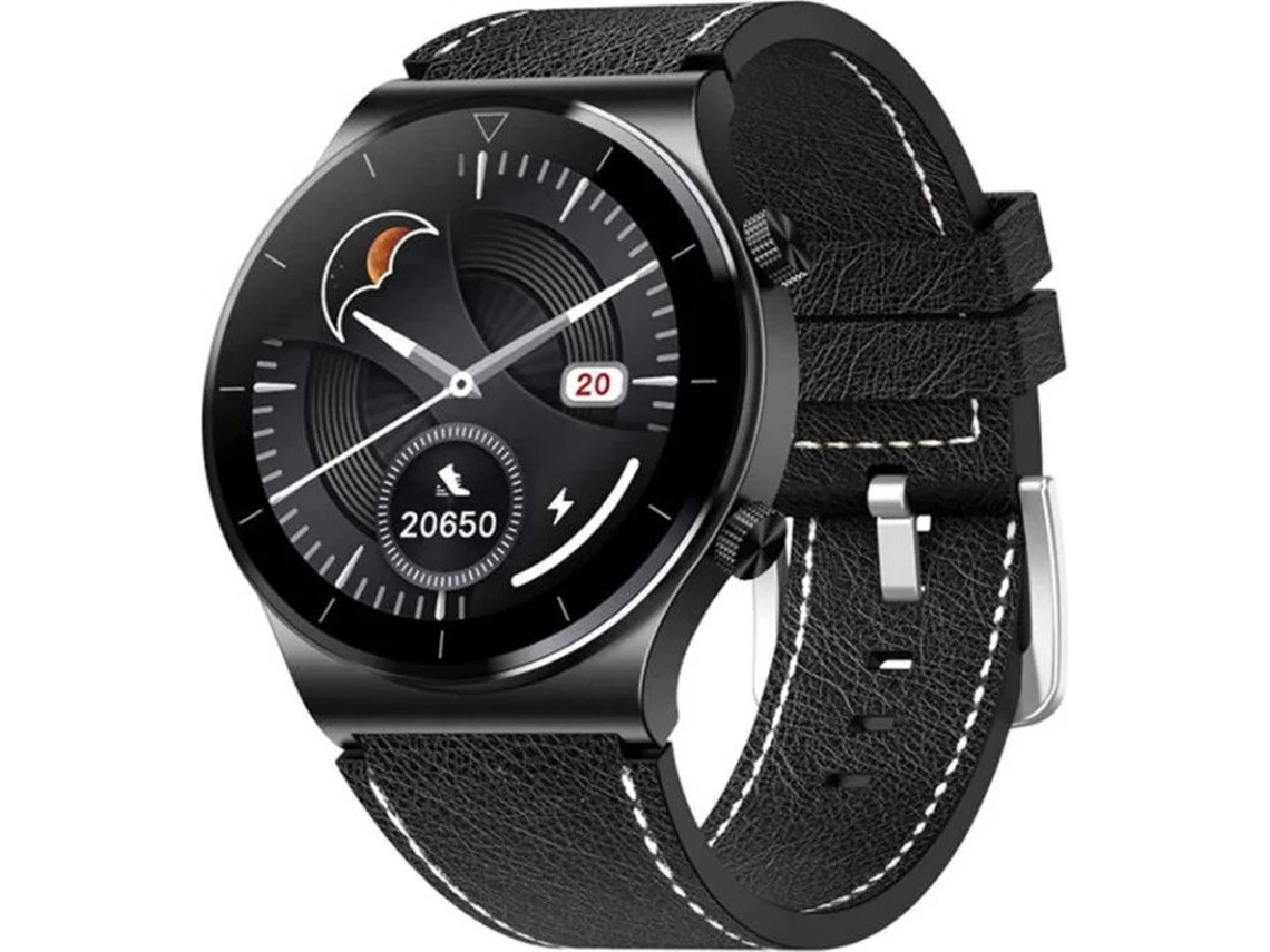 Reloj inteligente para hombre con monitor de actividad y sueño, resistente al agua IP67, podómetro y correa negra.